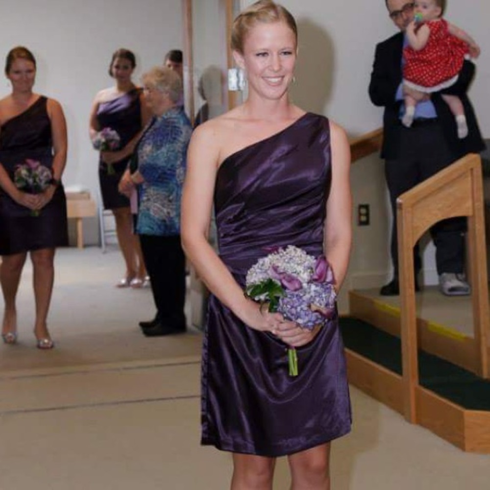 Beautiful Bill Levkoff bridesmaid dress - eggplant
